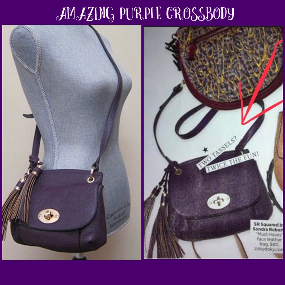 Purple SR Tassel Saddle Bag CrossBody, NWT-Boutique